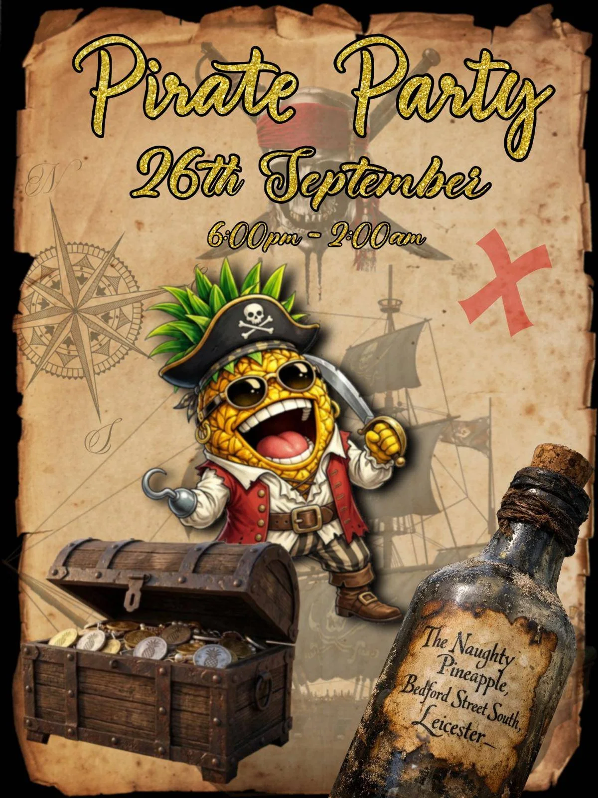 Pirate party event poster